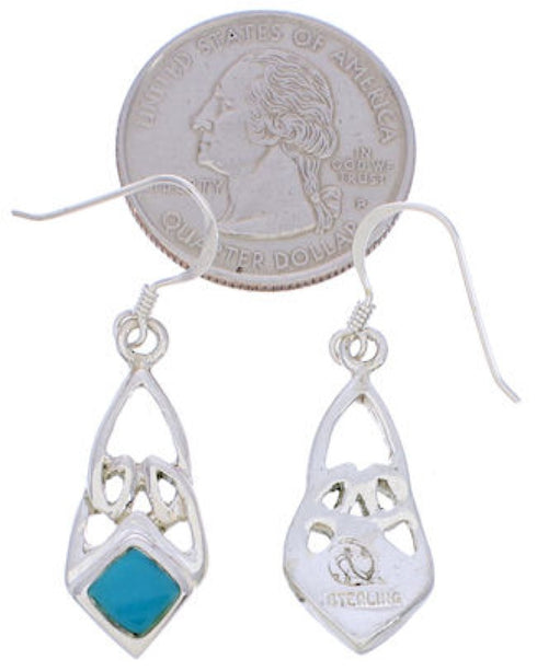 Southwest Turquoise Jewelry Silver Hook Dangle Earrings EX30425